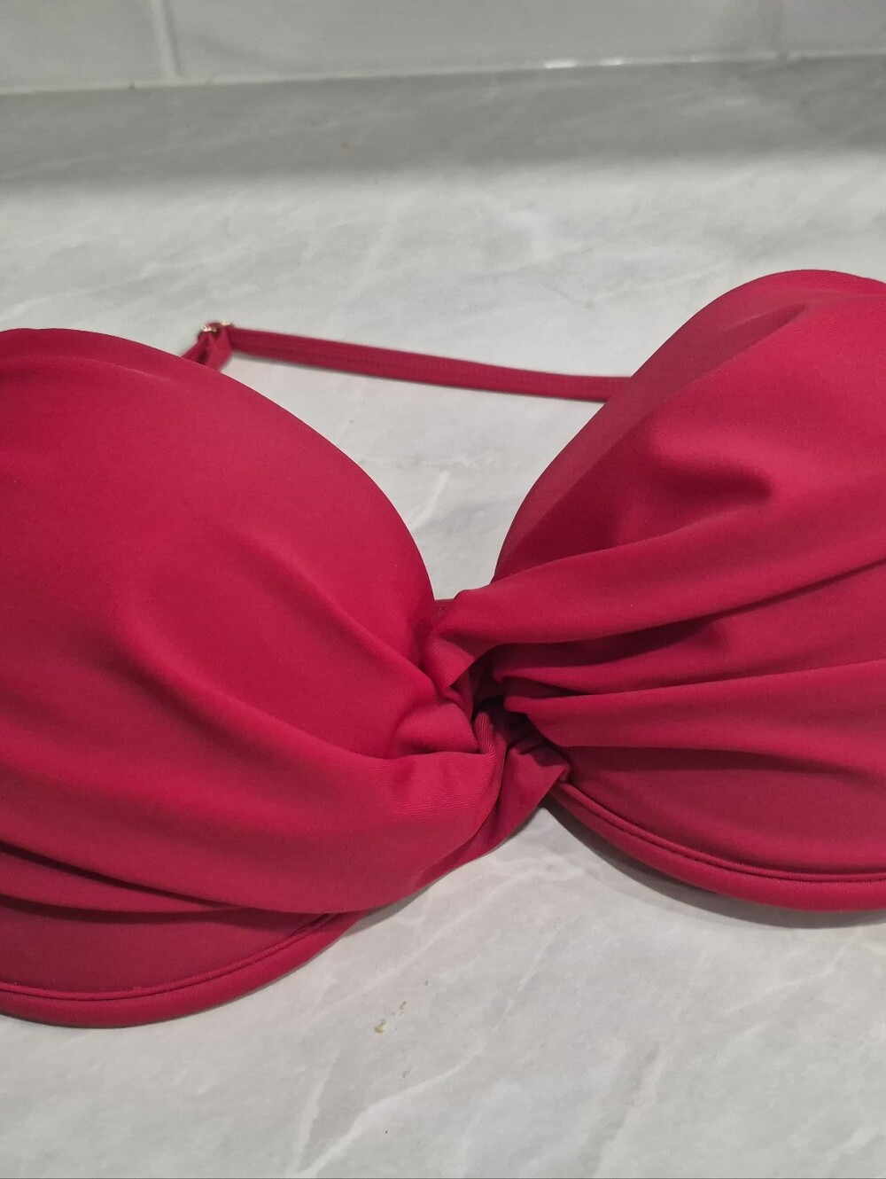 Bright Fuchsia Twist Front Bikini Top